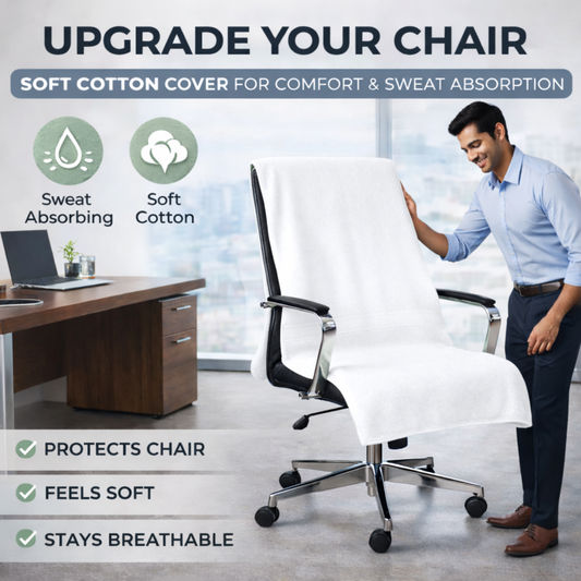 Premium 500 GSM Cotton Office Chair Towel (Pack of 2)