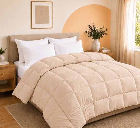 Solid Baby Pink Microfiber Comforter – 300 GSM All-Season AC Comforter & Blanket