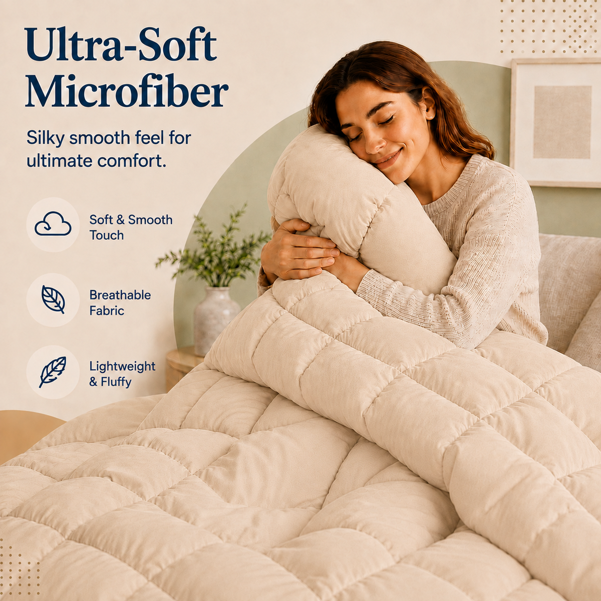 Solid Baby Pink Microfiber Comforter – 300 GSM All-Season AC Comforter & Blanket