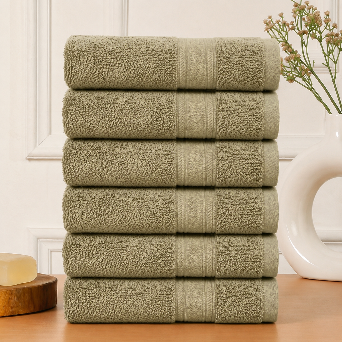 Premium Brown Colour 500 GSM 100% Cotton Bath Towel