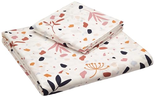 Pastel Floral Printed Queen Flat Bedsheet with 2 Pillow Covers