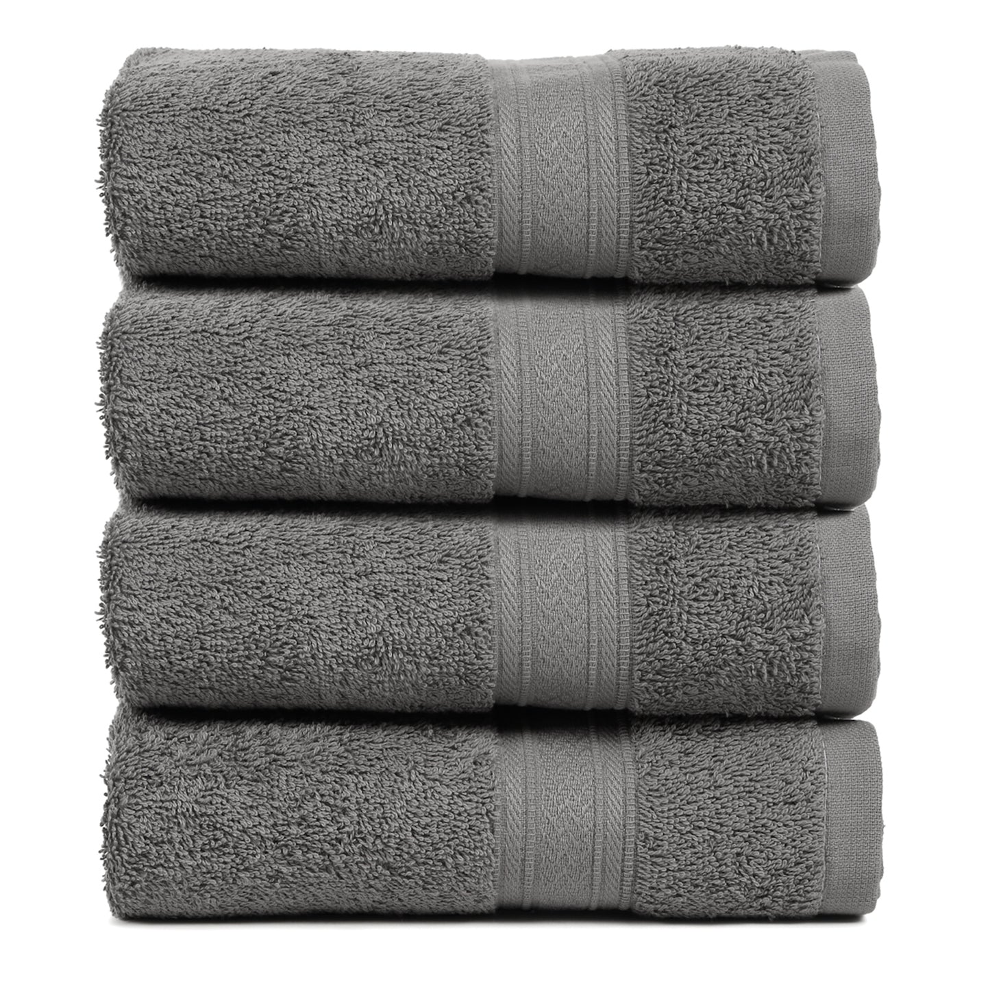 Premium 500 GSM 100% Cotton Dark Grey Colour Hand Towels (Pack of 4)