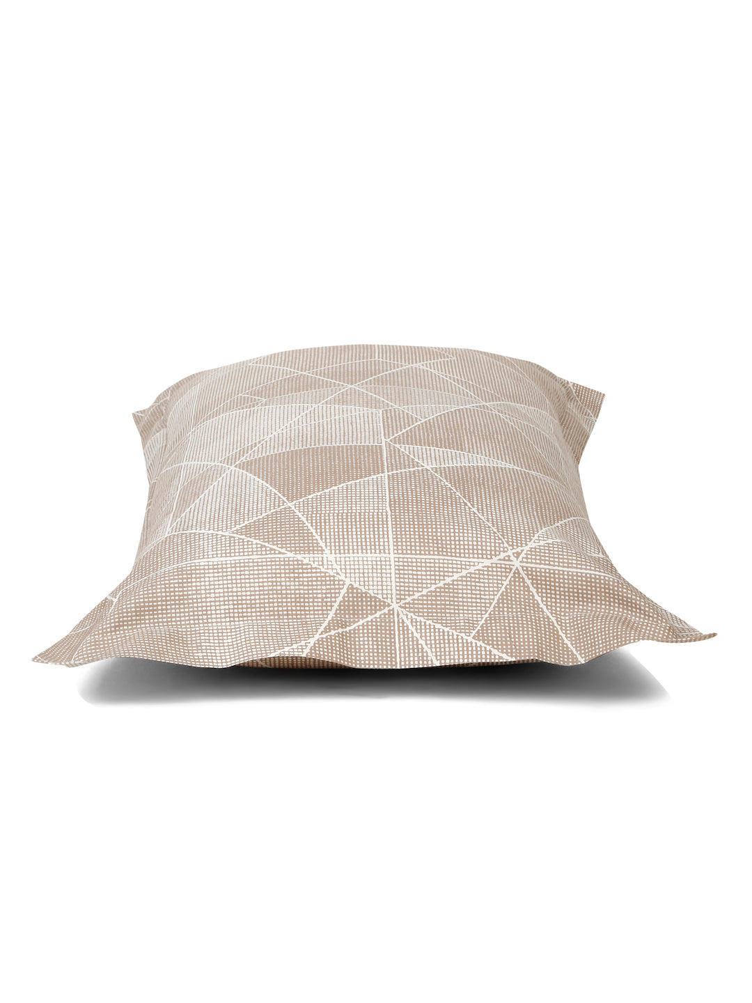 Beige Bedsheet with Geometric Poly Shape Print – 100% Cotton