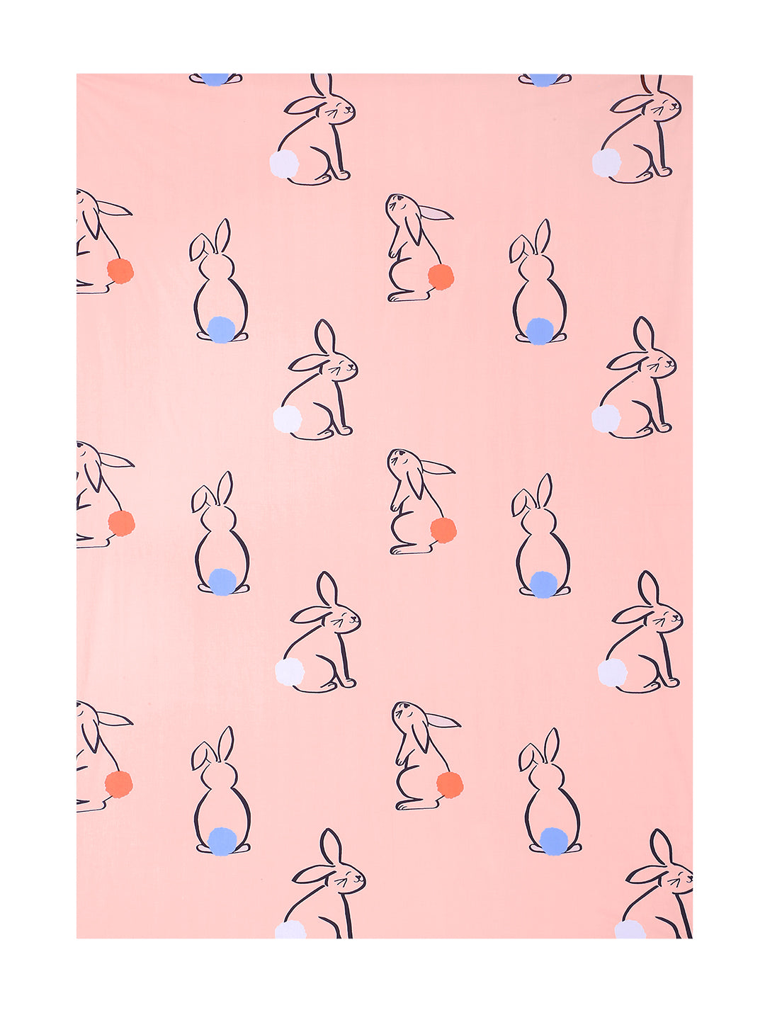 Rabbit Print Kids Bedsheet Set – 100% Cotton for Single Bed