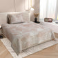 Beige Bedsheet with Geometric Poly Shape Print – 100% Cotton