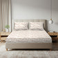 Fresh Bloom Blush Beige Cotton Bedsheet with Pillow Cover (King Size)