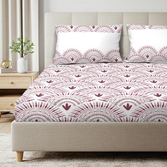 Timeless Ethnic Pattern Bedsheet with Pillow Cover (King Size)