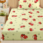 Car Print Kids Bedsheet Set – 100% Cotton, Single Bed, Yellow & Pink