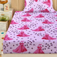 Doll Print Kids Bedsheet Set – 100% Cotton, Single Bed, Orange & Pink