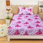 Doll Print Kids Bedsheet Set – 100% Cotton, Single Bed, Orange & Pink