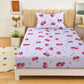 Car Print Kids Bedsheet Set – 100% Cotton, Single Bed, Yellow & Pink