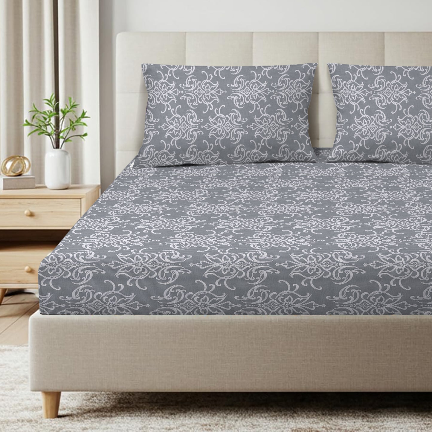 Royal Floral Design Bedsheet Set (King Size)