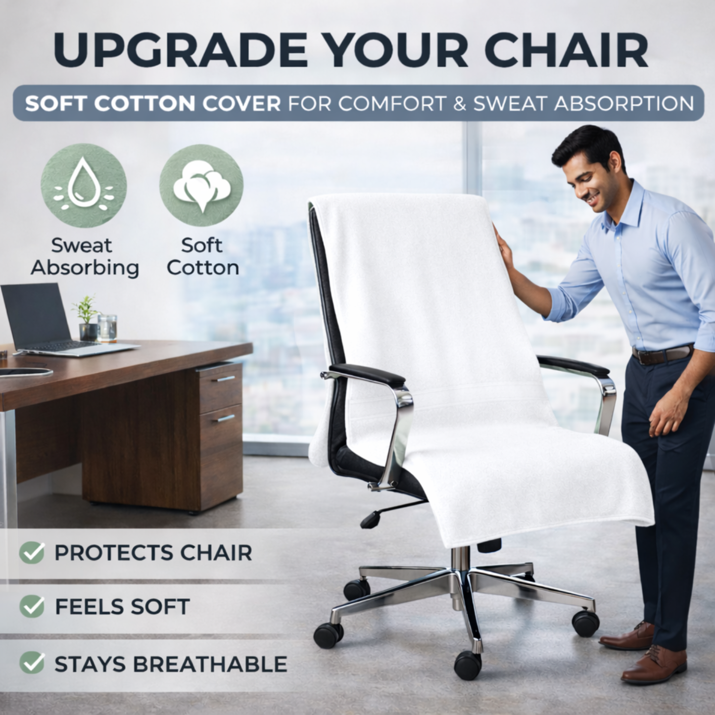 Premium 500 GSM Cotton Office Chair Towel