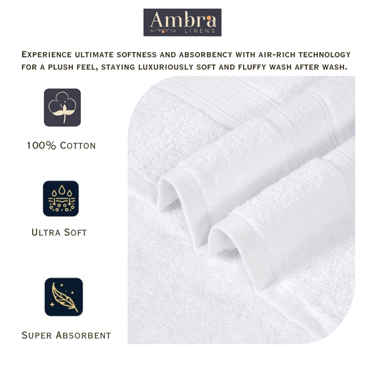 Premium 500 GSM 100% Cotton Hand Towels (Pack of 4)