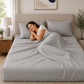 400 Thread Count 100% Organic Cotton Merrow Design Grey Mist – Grey Mist Premium Bedsheet King Size