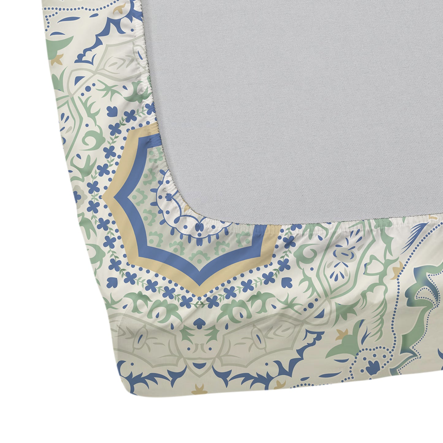 Heritage Mandala Blue Cotton Bedsheet with Pillow Cover (King Size)