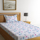 Playful Pink Doodle Print Kids Bedsheet with Pillow Cover