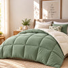 220 GSM Reversible Microfiber Sage And White Comforter – Double Bed | Soft, Fluffy & All-Season