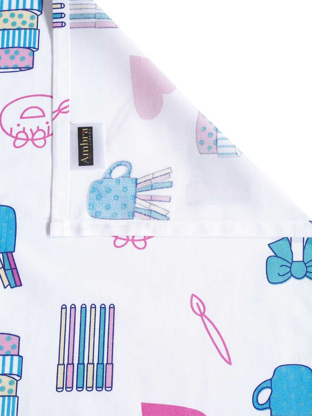 Playful Pink Doodle Print Kids Bedsheet with Pillow Cover