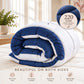 220 GSM Reversible Microfiber White and Navy Comforter – Double Bed | Soft, Fluffy & All-Season