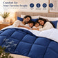 220 GSM Reversible Microfiber White and Navy Comforter – Double Bed | Soft, Fluffy & All-Season