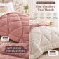220 GSM Reversible Microfiber Cream And Baby Pink Comforter – Double Bed | Soft, Fluffy & All-Season