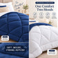 220 GSM Reversible Microfiber White and Navy Comforter – Double Bed | Soft, Fluffy & All-Season