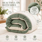 220 GSM Reversible Microfiber Sage And White Comforter – Double Bed | Soft, Fluffy & All-Season