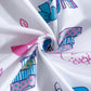 Playful Pink Doodle Print Kids Bedsheet with Pillow Cover