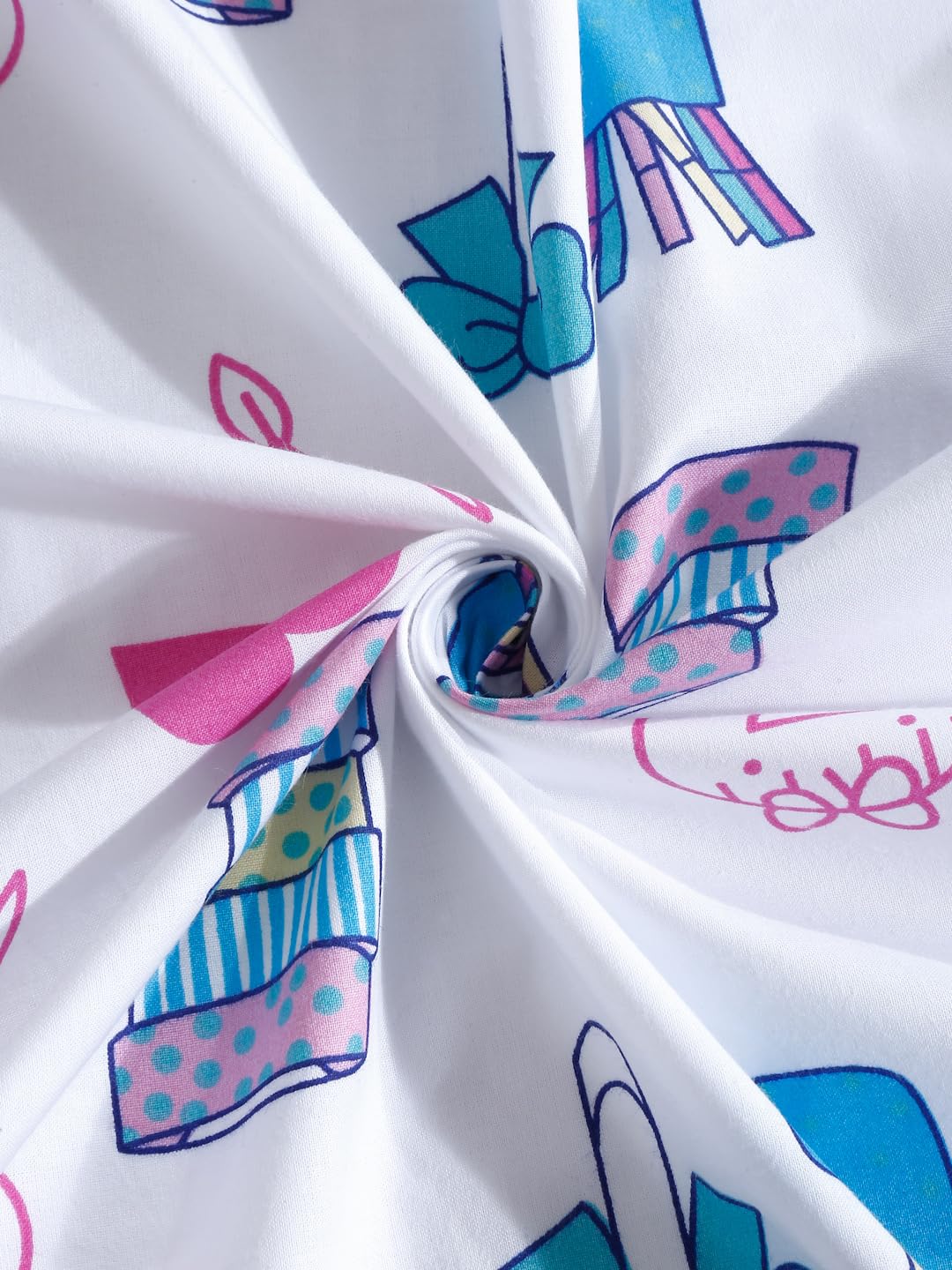 Playful Pink Doodle Print Kids Bedsheet with Pillow Cover