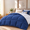220 GSM Reversible Microfiber White and Navy Comforter – Double Bed | Soft, Fluffy & All-Season