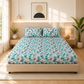 Microfiber Green Floral Bedsheet Set for Double (Queen) Bed – Soft, Wrinkle-Free & Long-Lasting