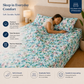 Microfiber Green Floral Bedsheet Set for Double (Queen) Bed – Soft, Wrinkle-Free & Long-Lasting