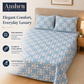 Microfiber Blue Floral Bedsheet Set for Double (Queen) Bed – Soft, Wrinkle-Free & Long-Lasting