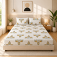 Microfiber White Floral Bedsheet Set for Double (Queen) Bed – Soft, Wrinkle-Free & Long-Lasting