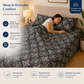 Microfiber Cream & Blue Floral Bedsheet Set for Double (Queen) Bed – Soft, Wrinkle-Free & Long-Lasting