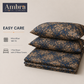 Microfiber Navy Blue Floral Bedsheet Set for Double (Queen) Bed – Soft, Wrinkle-Free & Long-Lasting