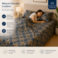 Microfiber Navy Blue Floral Bedsheet Set for Double (Queen) Bed – Soft, Wrinkle-Free & Long-Lasting