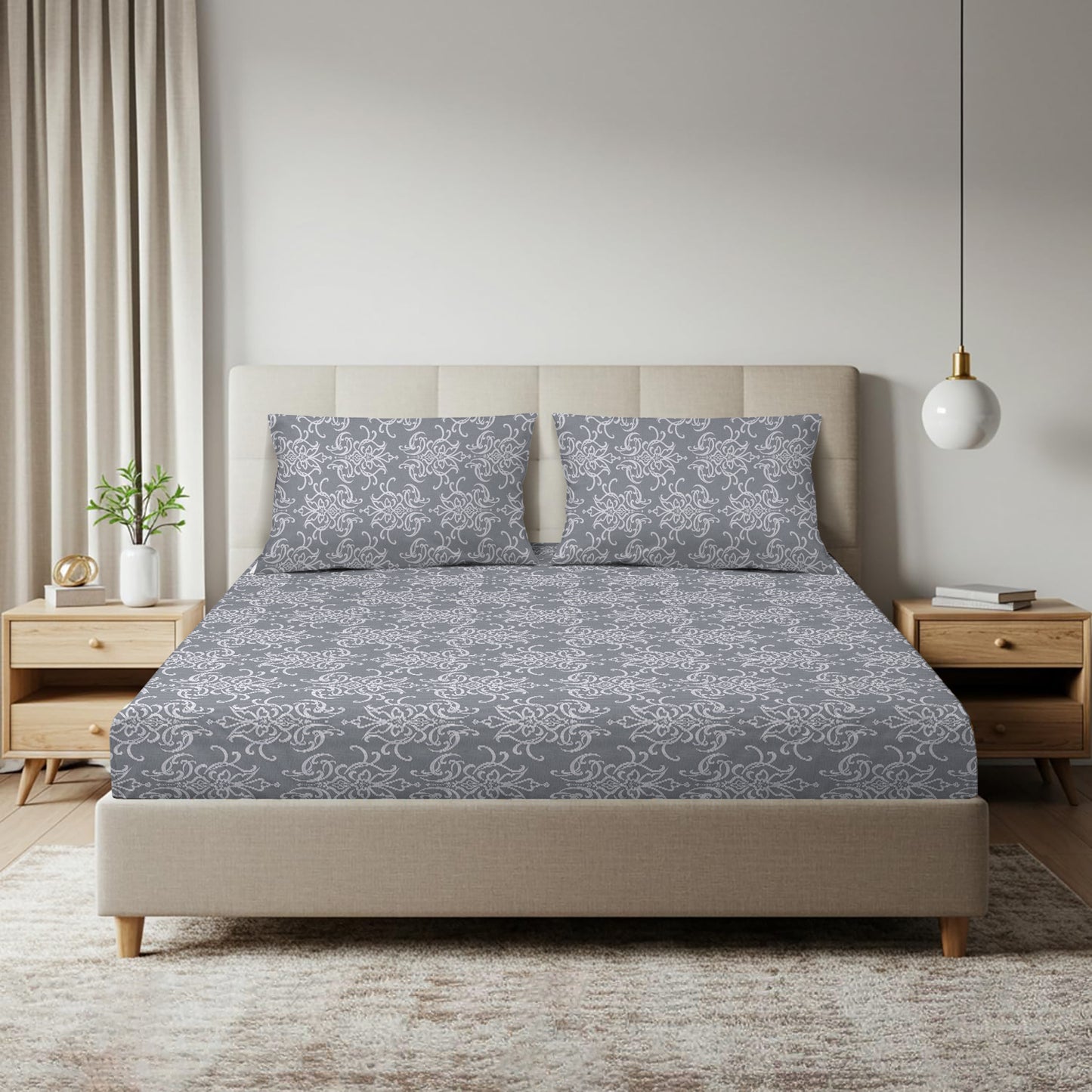 Royal Floral Design Bedsheet Set (King Size)