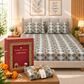Cotton 300 TC Sateen Sage Green and White Colour Bedsheet Set for King Size – Soft, Durable & Long-Lasting