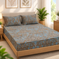 Cotton 300 TC Sateen Dusty Blue Colour Bedsheet Set for King Size – Soft, Durable & Long-Lasting