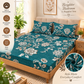 Cotton 300 TC Sateen Teal Blue Colour Bedsheet Set for King Size – Soft, Durable & Long-Lasting