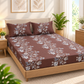 Cotton 300 TC Sateen Brown Colour Bedsheet Set for King Size – Soft, Durable & Long-Lasting
