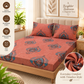 Cotton 300 TC Sateen Coral Pink Colour Bedsheet Set for King Size – Soft, Durable & Long-Lasting