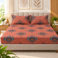 Cotton 300 TC Sateen Coral Pink Colour Bedsheet Set for King Size – Soft, Durable & Long-Lasting
