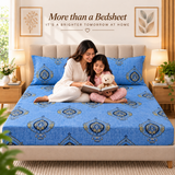 Cotton 300 TC Sateen Blue Colour Bedsheet Set for King Size – Soft, Durable & Long-Lasting