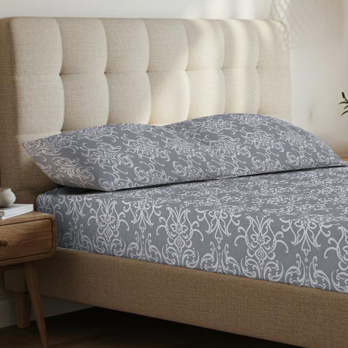 Royal Floral Design Bedsheet Set (King Size)