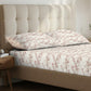 Fresh Bloom Blush Beige Cotton Bedsheet with Pillow Cover (King Size)