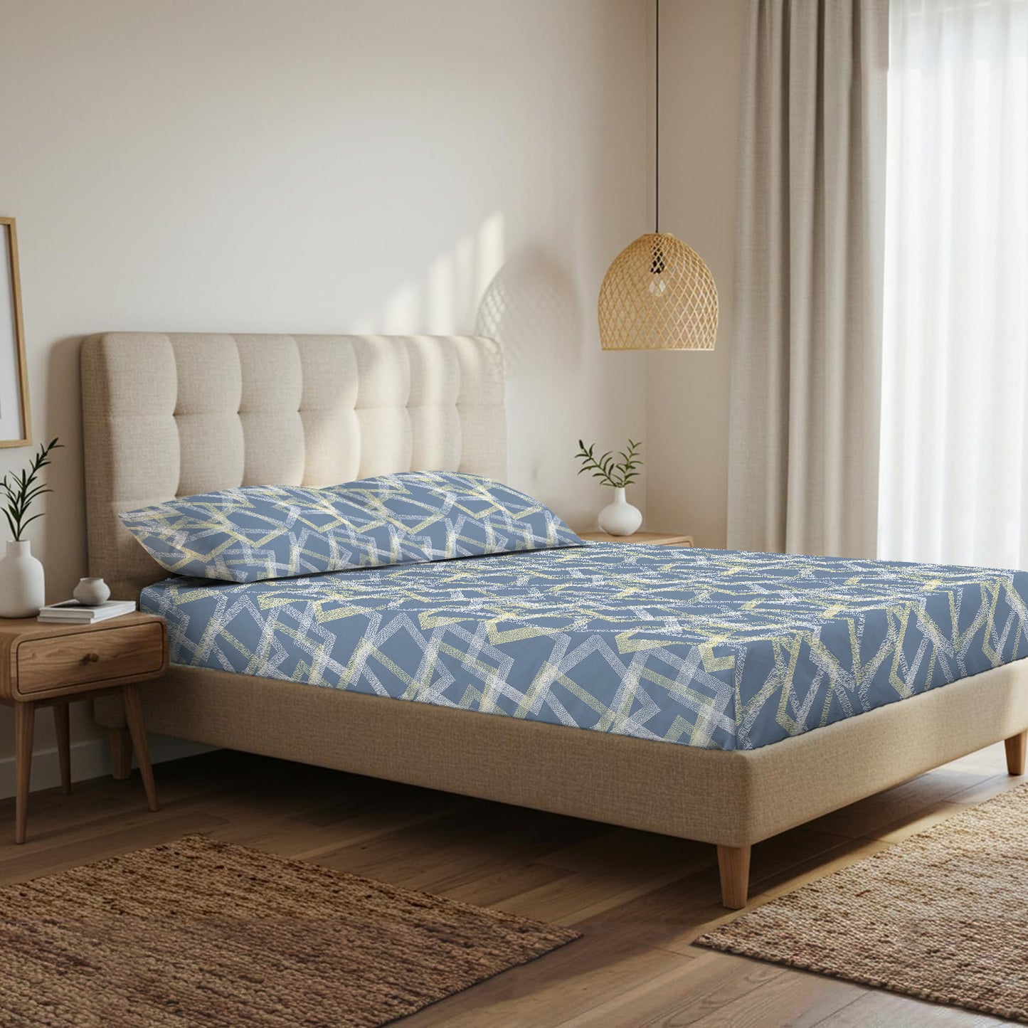 Geometric Classic Pattern Bedsheet Set (King Size)
