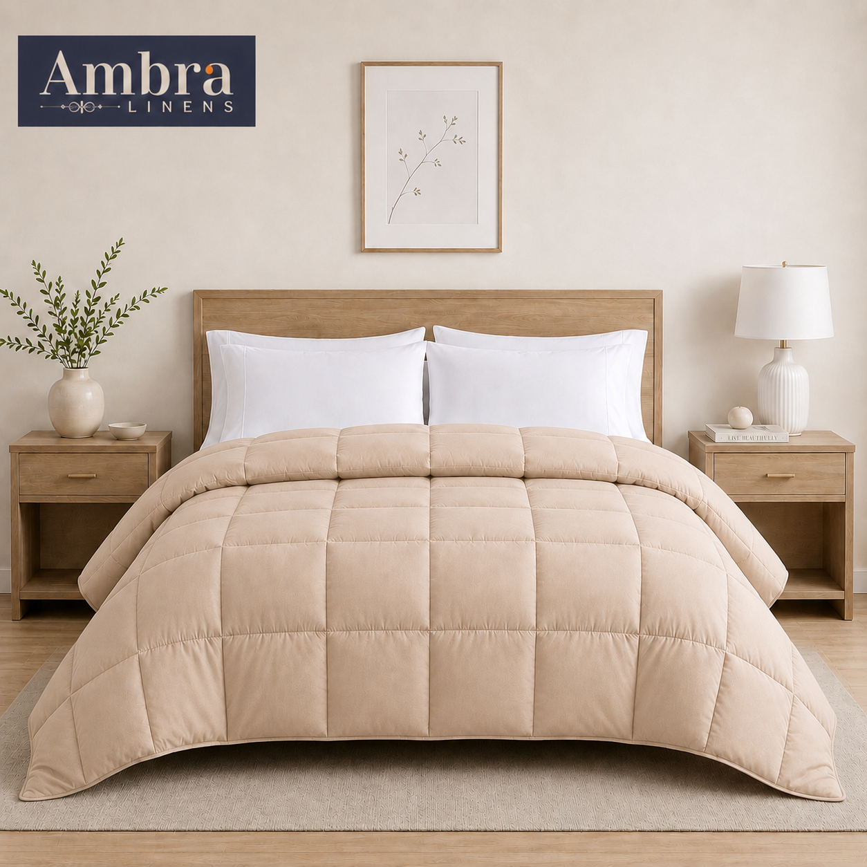 Solid Baby Pink Microfiber Comforter – 220 GSM All-Season AC Comforter & Blanket